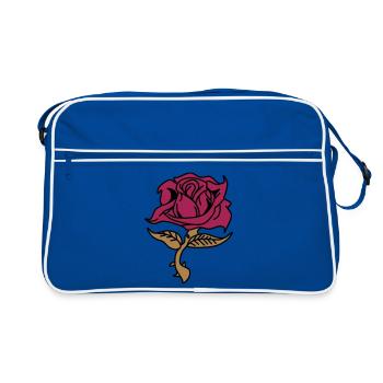 Rose (fleur) - Sac Retro - bleu/blanc - Devant