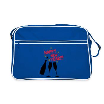 Happy new year - Bonne année - Sac Retro - bleu/blanc - Devant