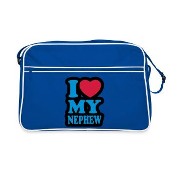 I love my nephew - Retro Bag - blue/white - Front