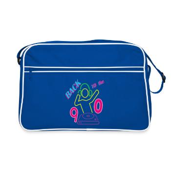 Back to the 90s mit DJ - Retro Tasche - Blau/Weiß - Vorne