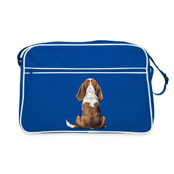 Basset Hound - Sac Retro - bleu/blanc - Devant