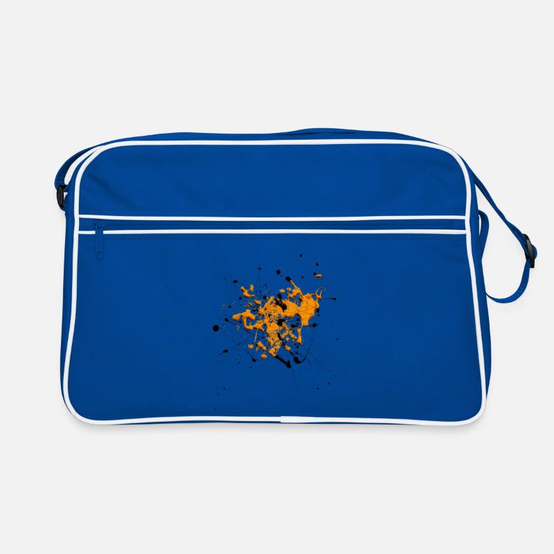 Orange.Splash - Retro Tasche - Blau/Weiß