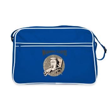 Morning Coffee – Because Adulting Is Hard - Retro Tasche - Blau/Weiß - Vorne