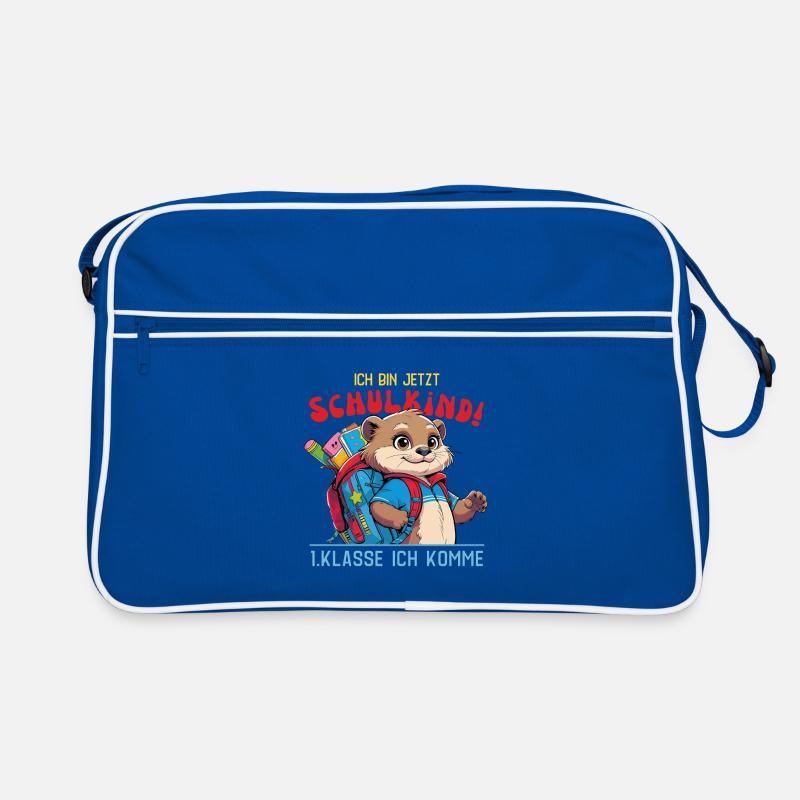 Back to school otter with school backpack Retro Bag