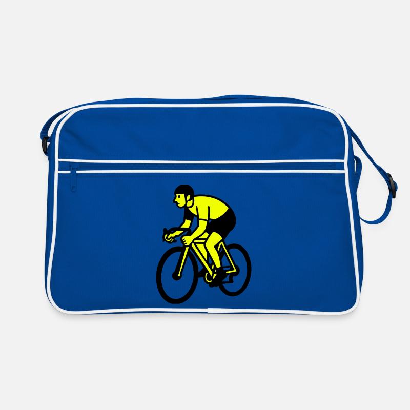 Neon Wheel Silhouette Cyclist Retro Bag