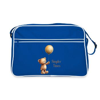 Ours en peluche avec ballon Simpler Times - Sac Retro - bleu/blanc - Devant