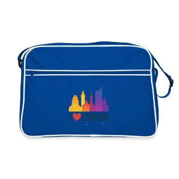 Leipzig Skyline Amour du cœur - Sac Retro - bleu/blanc - Devant