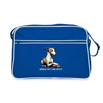 Parlez à la patte Whippet Greyhound Whippets - Sac Retro - bleu/blanc - Devant