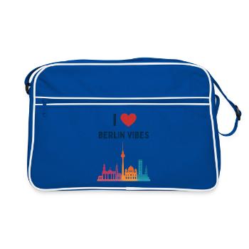 Silhouette de la ville I Love Berlin Vibes - Sac Retro - bleu/blanc - Devant