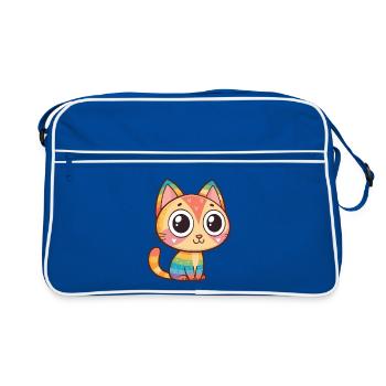 Chaton kawaii mignon petit chat kawaii adorable - Sac Retro - bleu/blanc - Devant