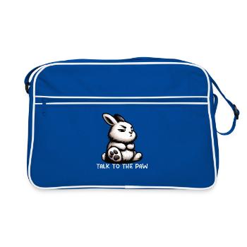 Parler à la patte Lapin Lapin Lapin Longues Oreilles - Sac Retro - bleu/blanc - Devant