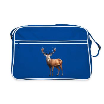 Hirsch - Retro Tasche - Blau/Weiß - Vorne