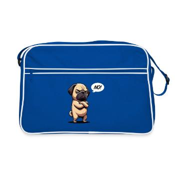 No Pug Pugs Pug Owner Pug Lover Pug Dog - Retro Bag - blue/white - Front