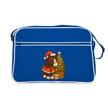 pony_weihnachten - Retro Bag - blue/white - Front