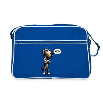 Nein Irischer Wolfshund Wolfshundbesitzer  - Retro Tasche - Blau/Weiß - Vorne