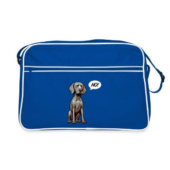 Pas de Weimaraner Weimaraner Amoureux Weimaraner Weimaraner Chien - Sac Retro - bleu/blanc - Devant