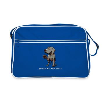 Talk to the paw Weimaraner Weimaraner Dog - Retro Bag - blue/white - Front