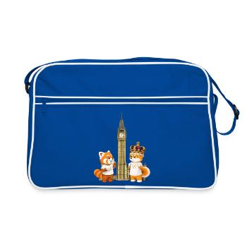 Paresseux & Bougon à Londres - Sac Retro - bleu/blanc - Devant