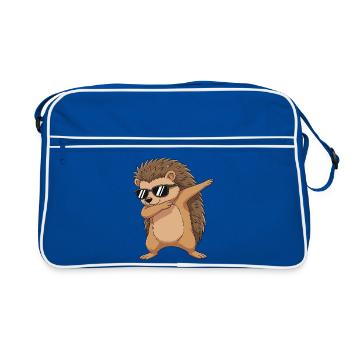 Dessin animé de lunettes de soleil hérisson à appliquer - Sac Retro - bleu/blanc - Devant