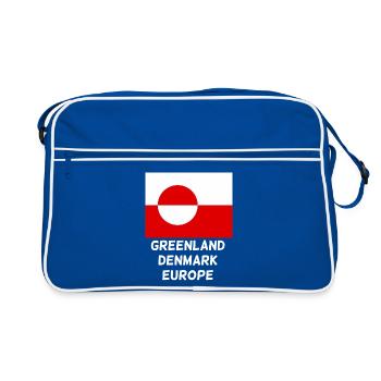 Groenland, Danemark, Europe Drapeau - Sac Retro - bleu/blanc - Devant