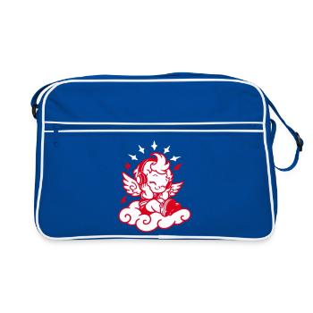 Music Angel – Cherub with Headphones - Retro Bag - blue/white - Front