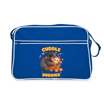 punch the monkey - Retro Tasche - Blau/Weiß - Vorne