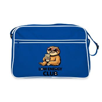 Low Energy Sloth Kaffeeclub - Retro Tasche - Blau/Weiß - Vorne