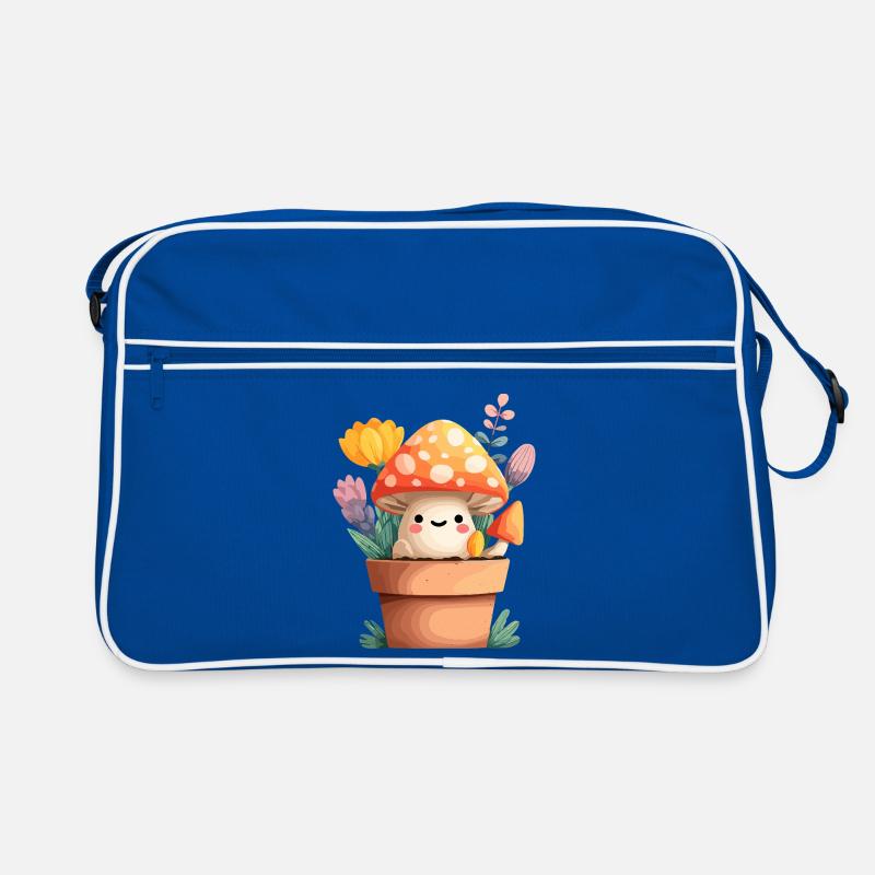Petit ami champignon dans un pot de fleurs Sac Retro