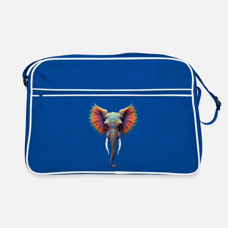 Tête d’éléphant arc-en-ciel ornée Sac Retro
