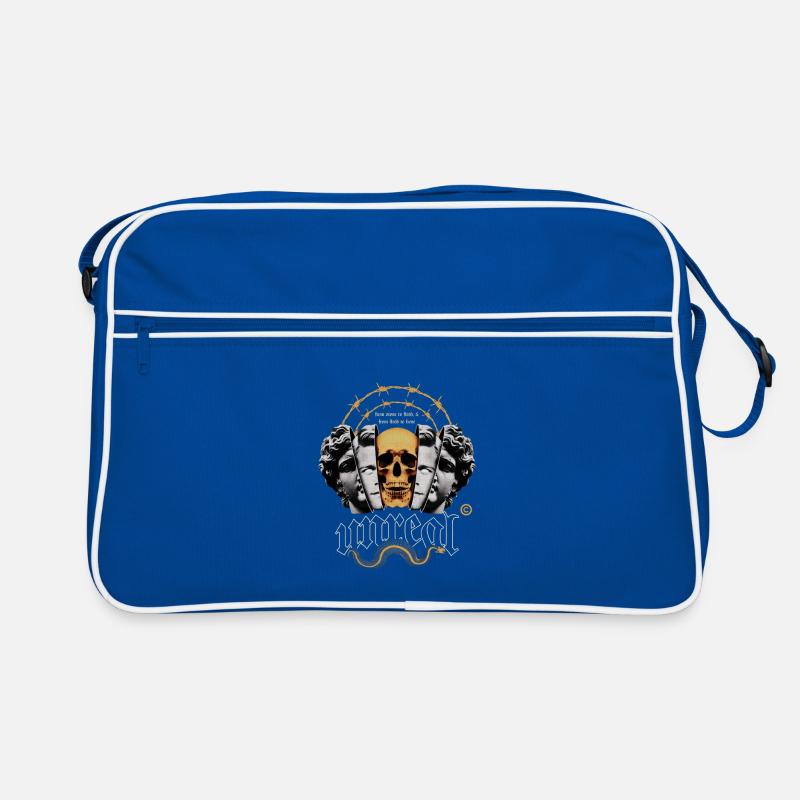 Schädelkreis mit Stacheldraht Retro Tasche