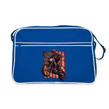 Extreme Sports Motocross Flag USA - Retro Bag - blue/white - Front