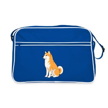 Illustration joyeuse de Shiba Inu - Sac Retro - bleu/blanc - Devant