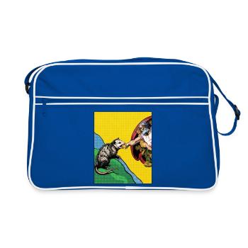 L’opossum bat la main de Dieu Mème drôle d’opossum - Sac Retro - bleu/blanc - Devant