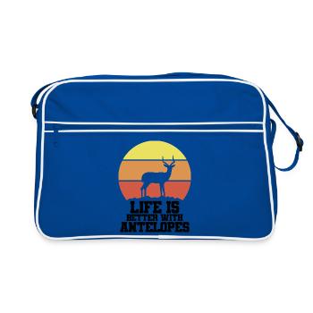 Slogan humoristique de safari vintage Antelope - Sac Retro - bleu/blanc - Devant