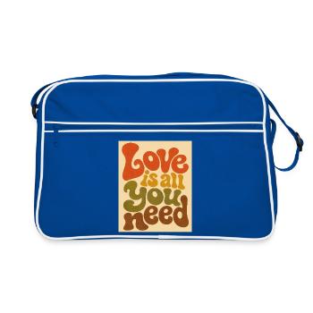 Typographie de l’amour psychédélique - Sac Retro - bleu/blanc - Devant