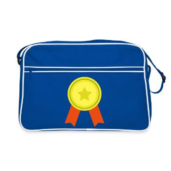 Medaille - Retro Tasche - Blau/Weiß - Vorne