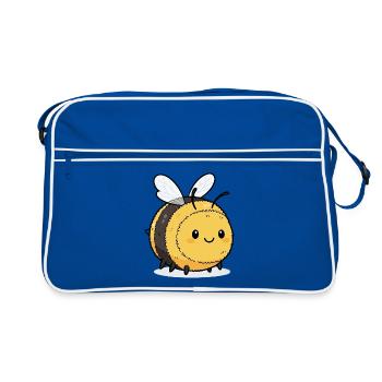 Cute bee illustration - Retro Bag - blue/white - Front