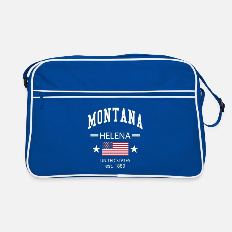 Montana - Retro Tasche - Blau/Weiß