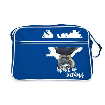 Renard polaire Islande - Sac Retro - bleu/blanc - Devant