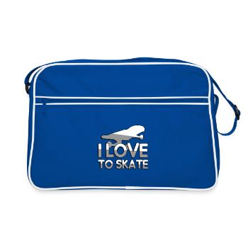 J’ADORE SKATE + Skateboard - Sport - Sac Retro - bleu/blanc - Devant