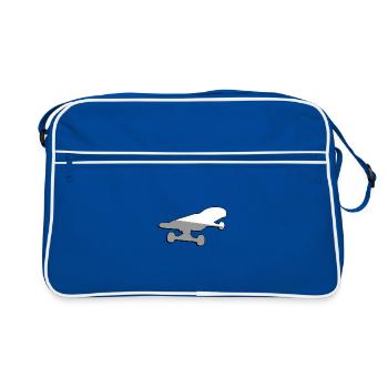 Skateboard - Illustration - Sac Retro - bleu/blanc - Devant