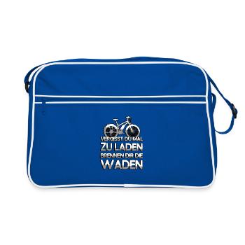 VERGISST DU MAL ZU LADEN BRENNEN DIR DIE WADEN - Retro Tasche - Blau/Weiß - Vorne