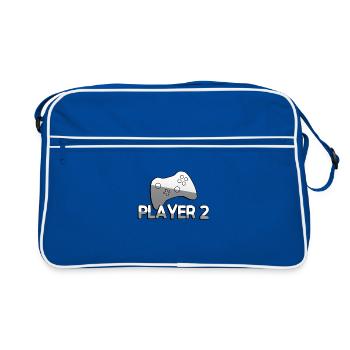 PLAYER 2 + Controller - Gaming - Retro Bag - blue/white - Front