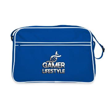 STYLE DE VIE DU JOUEUR + ADN - Jeux - Sac Retro - bleu/blanc - Devant