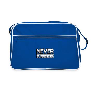 NEVER SURRENDER (White) - Gaming - Retro Bag - blue/white - Front