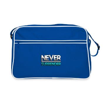 NEVER SURRENDER (Turquoise) - Gaming - Retro Bag - blue/white - Front