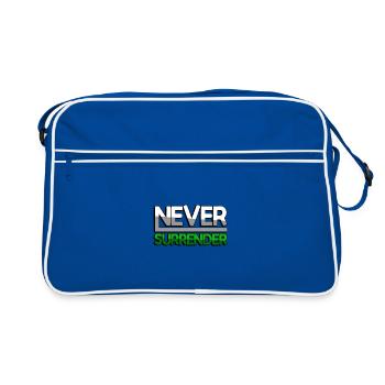 NEVER SURRENDER (Green) - Gaming - Retro Bag - blue/white - Front