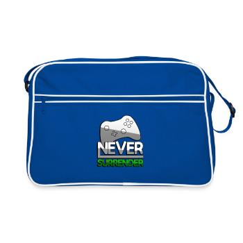 NEVER SURRENDER (Green) + Controller - Gaming - Retro Bag - blue/white - Front