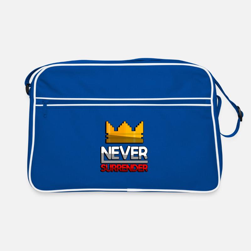 NEVER SURRENDER (Rot) + King Crown - Gaming Retro Tasche