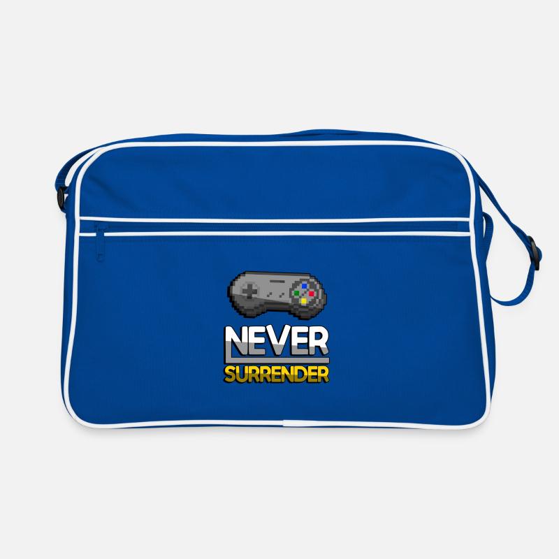 NEVER SURRENDER (Gelb) + SNES Controller - Gaming Retro Tasche